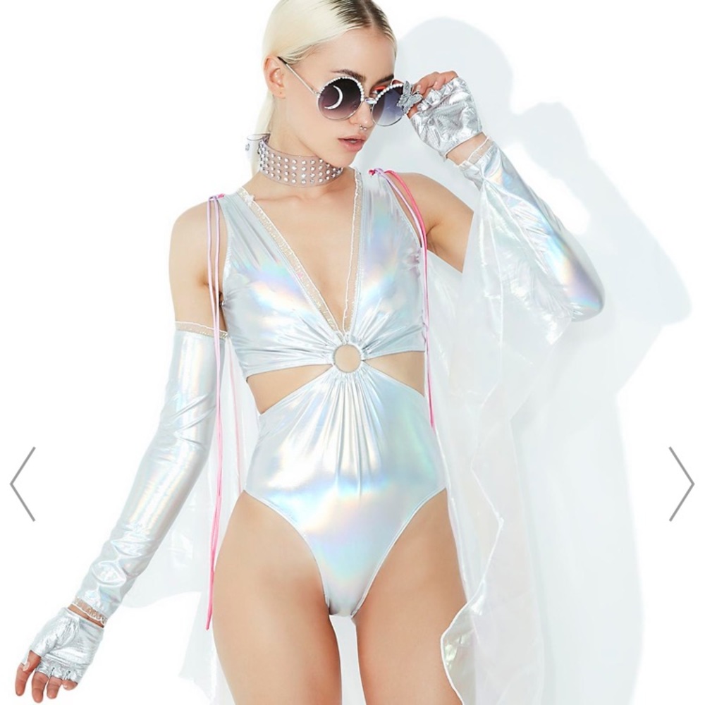 Metallic bodysuit costume